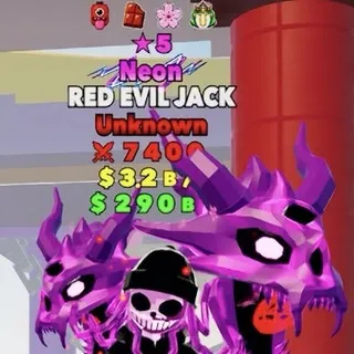 Neon Red Evil Jack 5 Star 4T