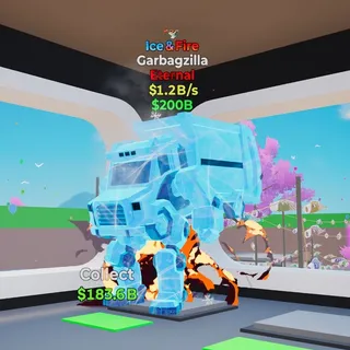 Fortnite steal the brainrot Ice & Fire Garbagzilla