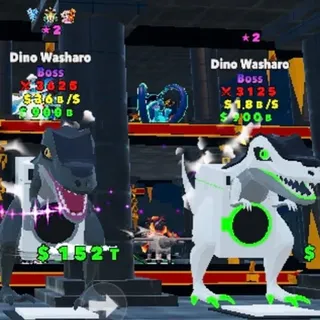 2x White Dino Washaro Set