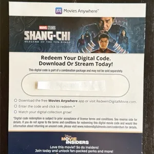 Shang-Chi and the Legend of the Ten Rings (HD Digital Code) Movies Anywhere 
