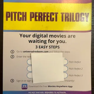 Pitch Perfect Trilogy (HD Digital Code) Movies Anywhere 