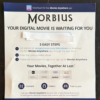 Morbius (HD Digital Code) Movies Anywhere 