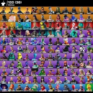 Fortnite account 132 skins + 211 emotes + reaper + mako glider + Duplex OG stw + email changeable ✅ + works all platforms 