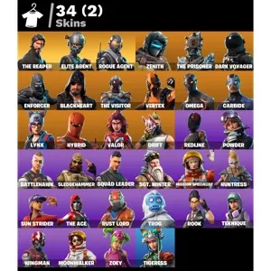 Fortnite account 34 skins + Reaper 🔥 + Omega 🔥 + Vertex 🔥 + Elite agent + Works all platforms ✅