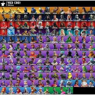 Fortnite Account 153 skins ,156 emotes🔥 ,Gold Meowscles, Zombie Shambles ( Rarest emote in the game )🔥, Works all platforms ✅