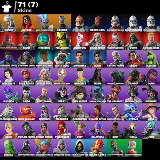 Fortnite fa account 71 skins with rare items , Email changeable ✅