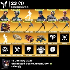 Fortnite account 30 skins + Reaper + Duplex OG STW + Elite agent + Email changeable ✅ + Works all platforms ✅ + life warranty ✅