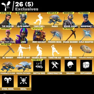 Fortnite fa account reaper + OG STW , mako glider EMAIL CHANGEABLE ✅ ( works all platforms with all information ✅) 