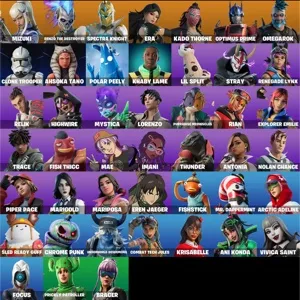 Fortnite account 45 skins + 54 emotes + fISHSTICK + POLAR PEELY + Email changeable ✅ + Works all platforms ✅