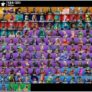 Fortnite Account 124 skins , 137 emotes 🔥 , 194 backpacks 🎒 , 168 pickaxes ⛏️ , Works all platforms ✅