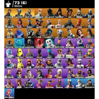 Fortnite Account 73 skins + 59 emotes🔥 + The Reaper 🔥+ Travis glider 🔥 + Pelly + Works all platforms ✅