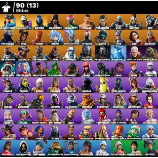Fortnite account 90 skins + 100 emotes + 110 pickaxes ⛏️ + 125 backpacks 🎒 + Works all platforms ✅