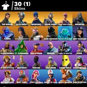 Fortnite account 30 skins + Reaper + Duplex OG STW + Elite agent + Email changeable ✅ + Works all platforms ✅ + life warranty ✅