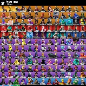Fortnite account 159 skins + Travis Scott ✅ + email changeable ✅ + 160 emotes ✅ + 197 axes ✅ 