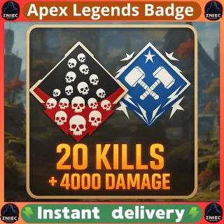 20 Kills + 4000 Damage Badge | Any Legends | Apex Legends Boost
