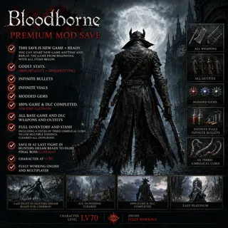 BLOODBORNE | PS5 MOD SAVE | All in game | ONESHOT | MMORTAL