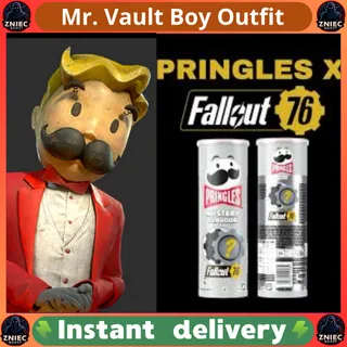 FALLOUT 76 X PRINGLES | Mr. Vault Boy Outfit & Mascot Head skin