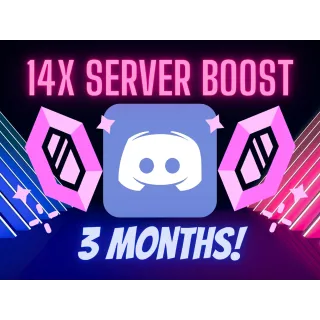 🔮 Discord Server Boost - 14x Level 3 - 3 Months (Global) 🔮