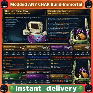 Moddified - Modded ANY CHAR Build-Immortal (999 Billion HP) Oneshot (999 Bil DMG) | Borderlands 4 [PC/PS/XBOX]