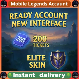 Ready To Start Account | New interface | 200 Tickets | Elite skin | Complete Data Change | Mobile Legends