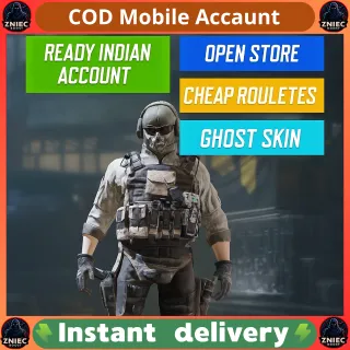 Ready Indian account | Open Shop | Ghost skin | Cheap Roulettes | Complete Data Change | Call of Duty: Mobile | COD Mobile 
