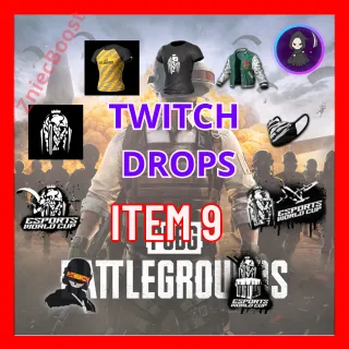 [ 9 ITEMS ] 2 Tshirt | 1 Jacket | 1 Mask | 4 Spray | 1 Emblem [ PUBG Twitch Drops ]