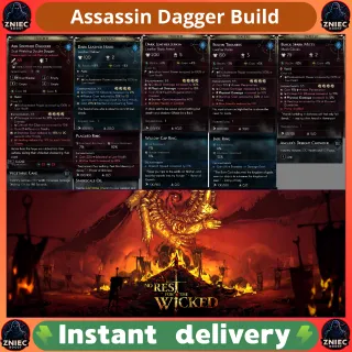 Assassin Dagger (Build) | All Items | One-Shot Kill | Can Use at Any LvL | In-Game | No Rest for the Wicked