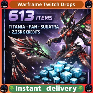 613 Items | Titania | Fan | Sugatra | 2.25kk credits | Warframe Twitch Drops