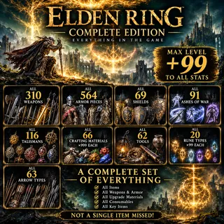Elden Ring All Content In The Game | 310 weapons + 564 armor pieces + 69 shields + 63 arrow types | PS5