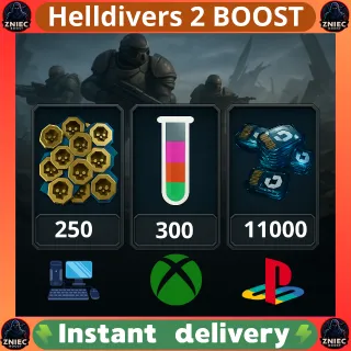 11000 Super Credits | 250 Medals | 300 Samples | PC/PS/XBOX | Helldivers 2