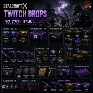 956 CASES + TWITCHER + GLOCK + DEAGLE + 47600 BULLETS | Stalcraft Twitch Drops