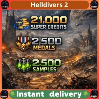 21000 Super Credits + 2500 Medals + 2500 Samples + XP Weapon/Char | Helldivers 2 [PC/PS/XBOX]