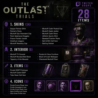 28 Items | The Outlast Trials Twitch Drops 