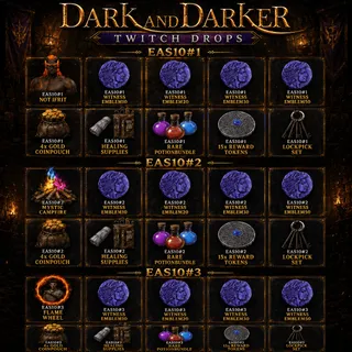 EAS10 1+2+3 | Emblem + Reward Tokens + Gold Coin + Mystic Campfire | Dark and Darker Twitch Drops