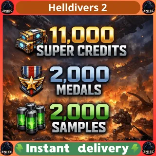 11000 Super Credits + 2000 Medals + 2000 Samples + XP Weapon/Char | Helldivers 2 [PC/PS/XBOX]