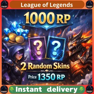 1000 RP | 2 Random skins price 1350 RP | EU West | League of Legends