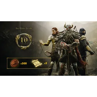 10th Anniversary Pack #1 | 500 Seals of Endeavor + 3x Grand Gold Coast | Elder Scrolls Online