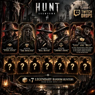 13 Hunter | Lulu + Billy + Steel Eyed + The Infected + 7 Legendary Random Hunters Blood Bond List | Hunt: Showdown Twitch Drops