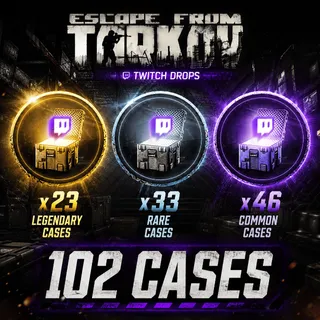 102 Cases | 23 Legendary + 33 Rare + 46 Common | Escape From Tarkov Twitch Drops