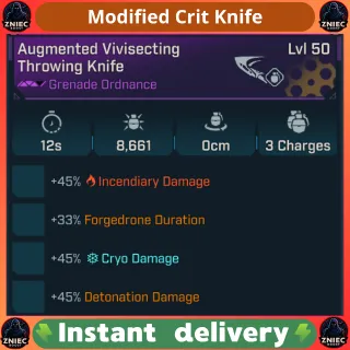 Modded Modified Crit Knife - 44 Class Mod perks + 74 Enhancement Perks | Borderlands 4