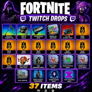 37 Items | Save The World + FNCS Major + Kings League | Fortnite Twitch Drops