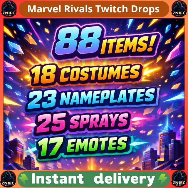 Revive Drop Rivals 88 Items | 18 Costumes | 23 Nameplates | 25 Sprays | 17 Emotes | Marvel ...