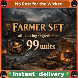 FARMER SET | Transfer all cooking ingredients from LvL 1-3 (99 units each) | No Rest for the Wicked