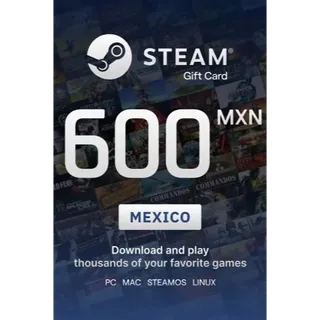 600 MXN Steam Wallet