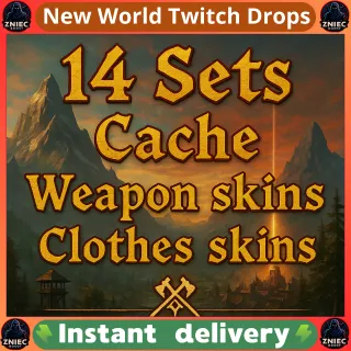14 Sets | Cache | Weapon skins | Сlothes skins | New World Twitch Drops