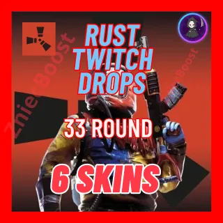 𓆩🖤𓆪 [ 33 ROUND 6 Skins ] Base Invaders [ RUST Twitch Drops Rivals ] 𓆩🖤𓆪