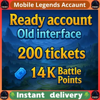 Ready To Start Account | Old interface | 200 Tickets | 14K Battle Points | Complete Data Change | Mobile Legends