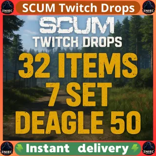 32 Items | 7 Sets | DEagle 50 | SCUM Twitch Drops