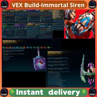 Moddified - Modded VEX Build-Immortal(999 Billion HP)+Oneshot (999 Bil DMG) Siren | Borderlands 4