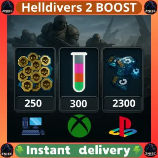 2300 Super Credits | 250 Medals | 300 Samples | PC/PS/XBOX | Helldivers 2